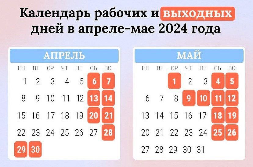 Майские праздники — 2024. Сколько будем отдыхать и работать